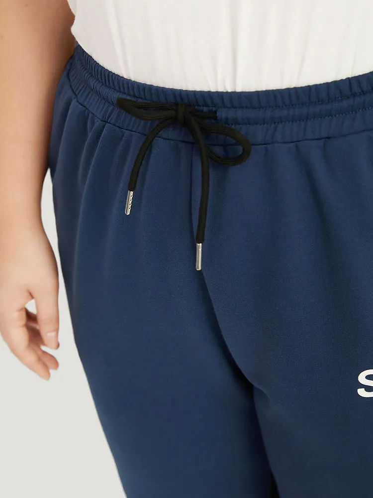 Letter Print Drawstring High Rise Sweatpants sold by Bloomchic product image thumbnail 5
