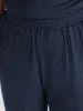 Plain Rib Knit Pocket Elastic Waist Pants sold by Bloomchic