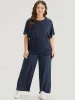 Plain Rib Knit Pocket Elastic Waist Pants sold by Bloomchic