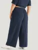 Plain Rib Knit Pocket Elastic Waist Pants sold by Bloomchic