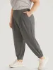 Plain Pocket Elastic Waist Carrot Sweatpants sold by Bloomchic