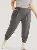 Plain Pocket Elastic Waist Carrot Sweatpants sold by Bloomchic