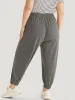Plain Pocket Elastic Waist Carrot Sweatpants sold by Bloomchic