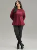 Plain Guipure Lace Crisscross Cut Out Sweatshirt sold by Bloomchic