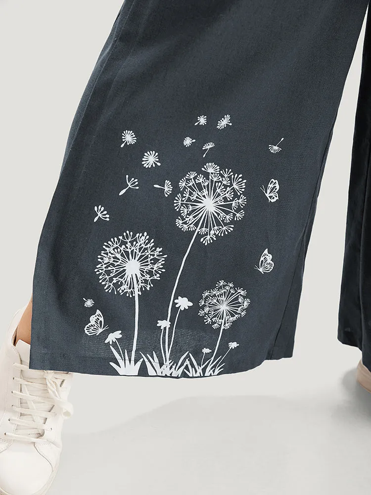 Silhouette Floral Print Elastic Waist Wide leg Pants sold by Bloomchic product image thumbnail 5