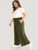 Plain Pocket Elastic Waist Button Detail Drawstring Sweatpants sold by Bloomchic