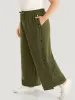 Plain Pocket Elastic Waist Button Detail Drawstring Sweatpants sold by Bloomchic