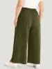 Plain Pocket Elastic Waist Button Detail Drawstring Sweatpants sold by Bloomchic