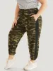 Camo Print Drawstring Pocket Patchwork Sweatpants sold by Bloomchic