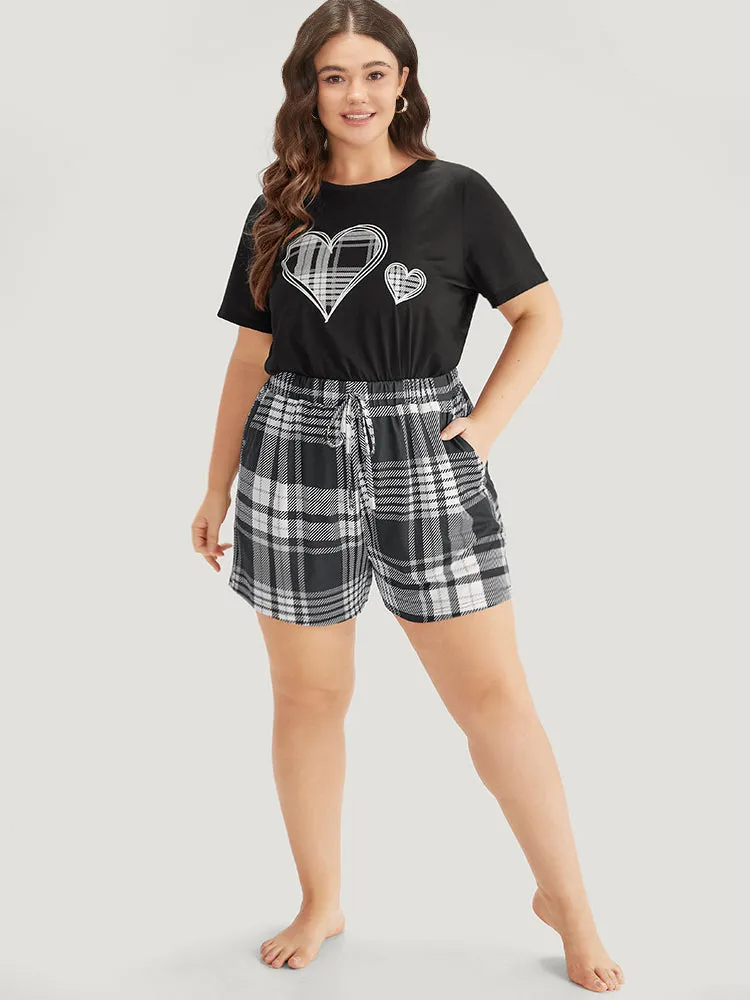 Plaid Elastic Waist Pocket Ties Sleep Shorts sold by Bloomchic product image thumbnail 4