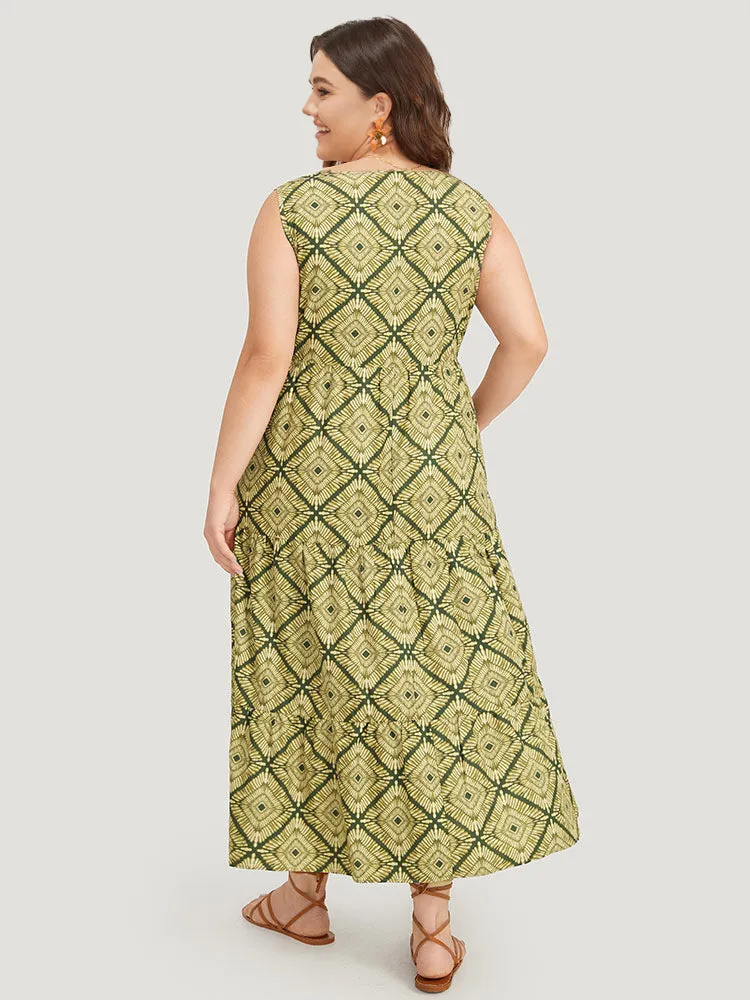 Geometric Print Pocket Tank V Neck Dress sold by Bloomchic product image thumbnail 5