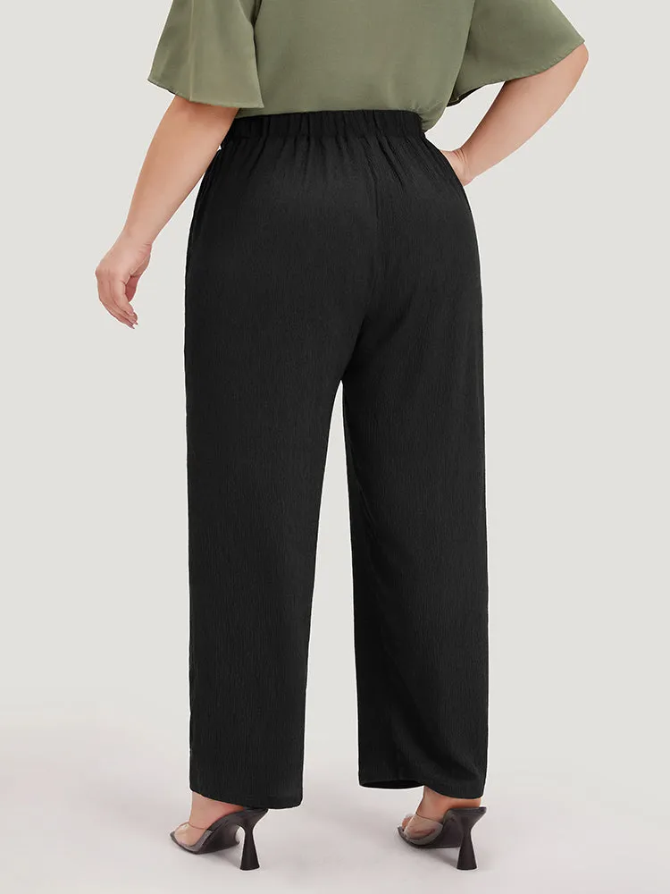 Plain Pocket Elastic Waist Woven Pants sold by Bloomchic product image thumbnail 5