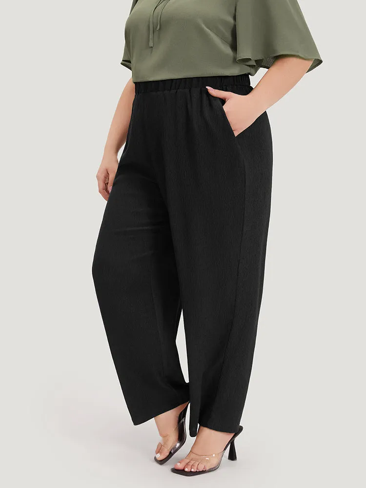 Plain Pocket Elastic Waist Woven Pants sold by Bloomchic product image thumbnail 3