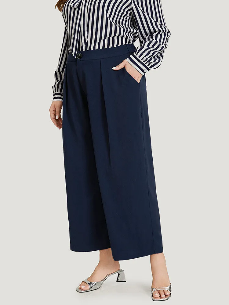 Plain Pocket Elastic Waist Pleated Woven Pants sold by Bloomchic product image thumbnail 3
