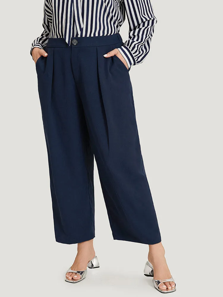 Plain Pocket Elastic Waist Pleated Woven Pants sold by Bloomchic product image thumbnail 4