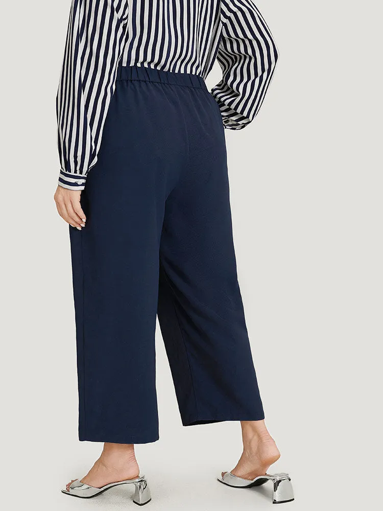 Plain Pocket Elastic Waist Pleated Woven Pants sold by Bloomchic product image thumbnail 5