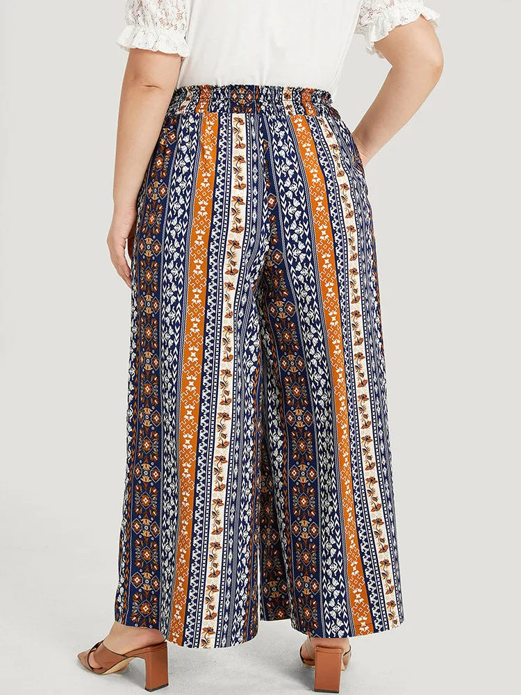 Boho Print Shirred Pocket Elastic Waist Pants sold by Bloomchic product image thumbnail 5