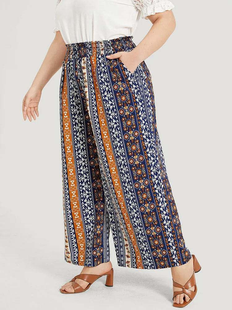 Boho Print Shirred Pocket Elastic Waist Pants sold by Bloomchic product image thumbnail 2