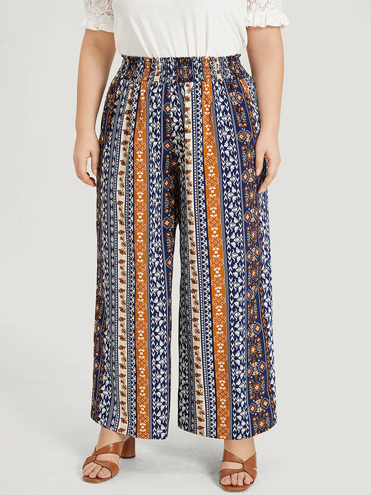 Boho Print Shirred Pocket Elastic Waist Pants sold by Bloomchic product image thumbnail 3