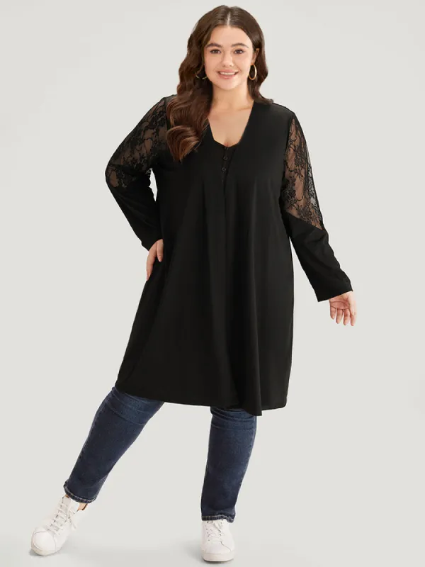 Supersoft Essentials Solid Crochet Lace Mesh Drape Open Front Coat sold by Bloomchic