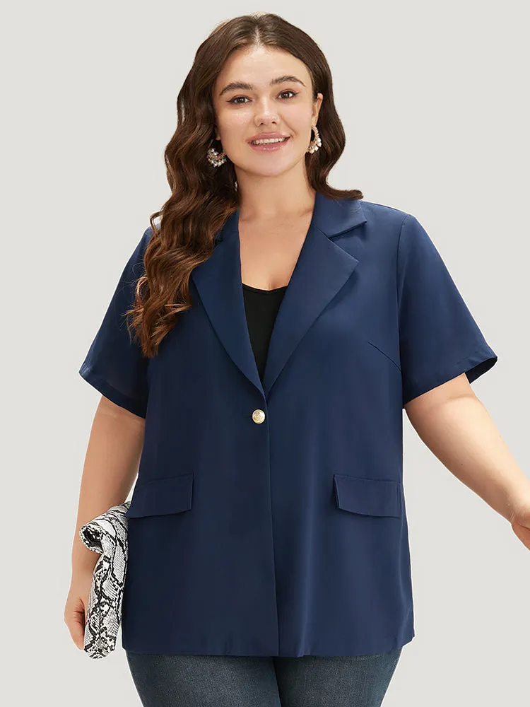 Plain Button Through Flap Pocket Suit Collar Blazer sold by Bloomchic product image thumbnail 4