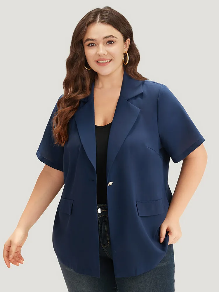 Plain Button Through Flap Pocket Suit Collar Blazer sold by Bloomchic