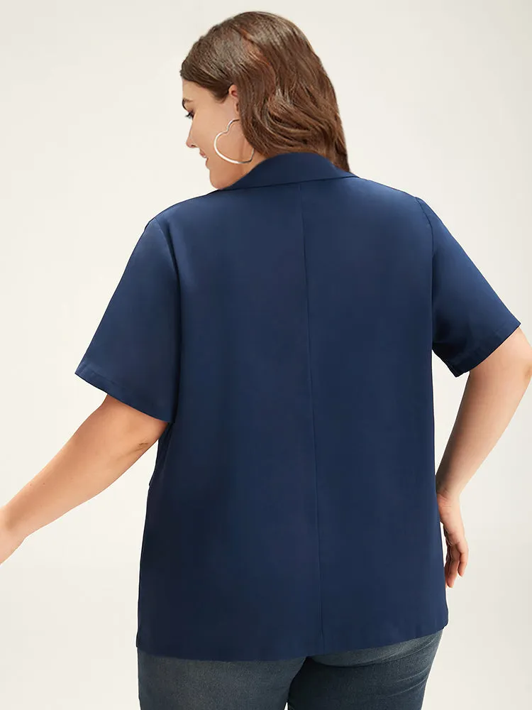 Plain Button Through Flap Pocket Suit Collar Blazer sold by Bloomchic product image thumbnail 2