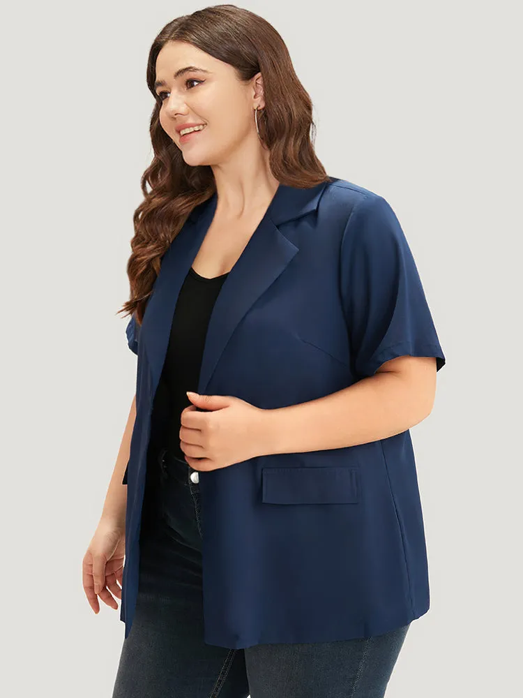 Plain Button Through Flap Pocket Suit Collar Blazer sold by Bloomchic product image thumbnail 3