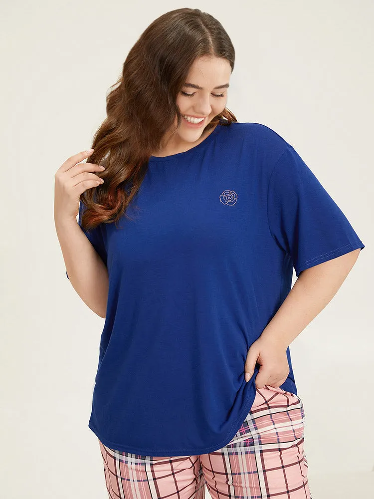 Floral Glitter Crew Neck Sleep Top sold by Bloomchic product image thumbnail 3