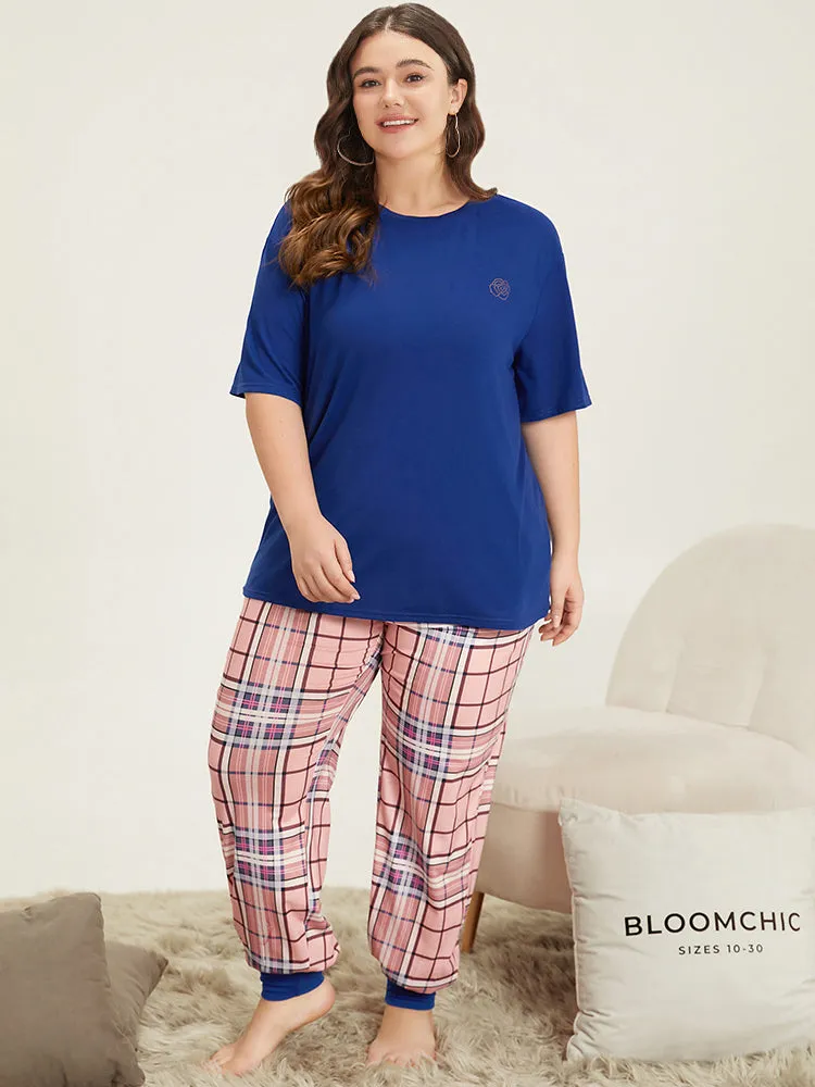 Floral Glitter Crew Neck Sleep Top sold by Bloomchic product image thumbnail 4