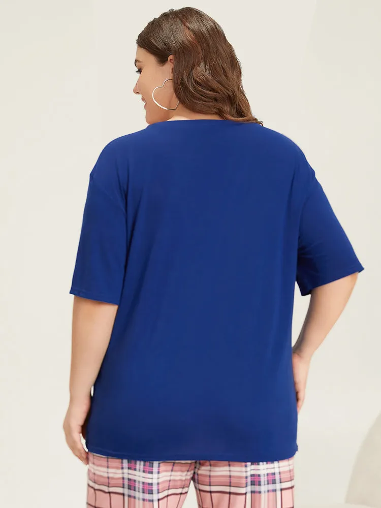 Floral Glitter Crew Neck Sleep Top sold by Bloomchic product image thumbnail 5