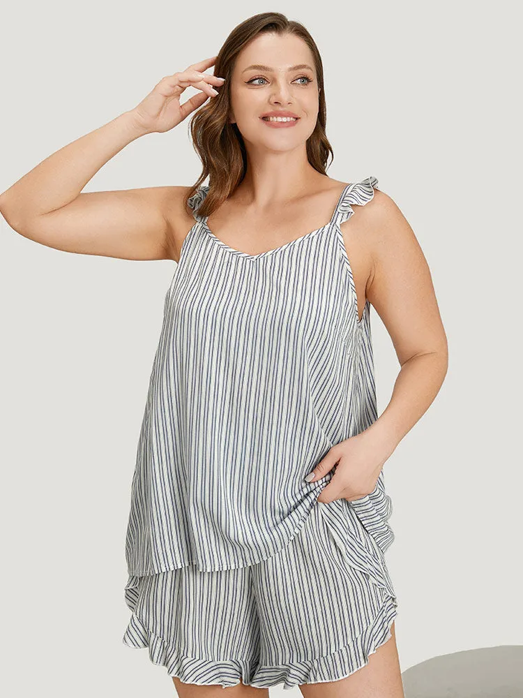 Striped Ruffle Trim Sleep Cami Top sold by Bloomchic product image thumbnail 3