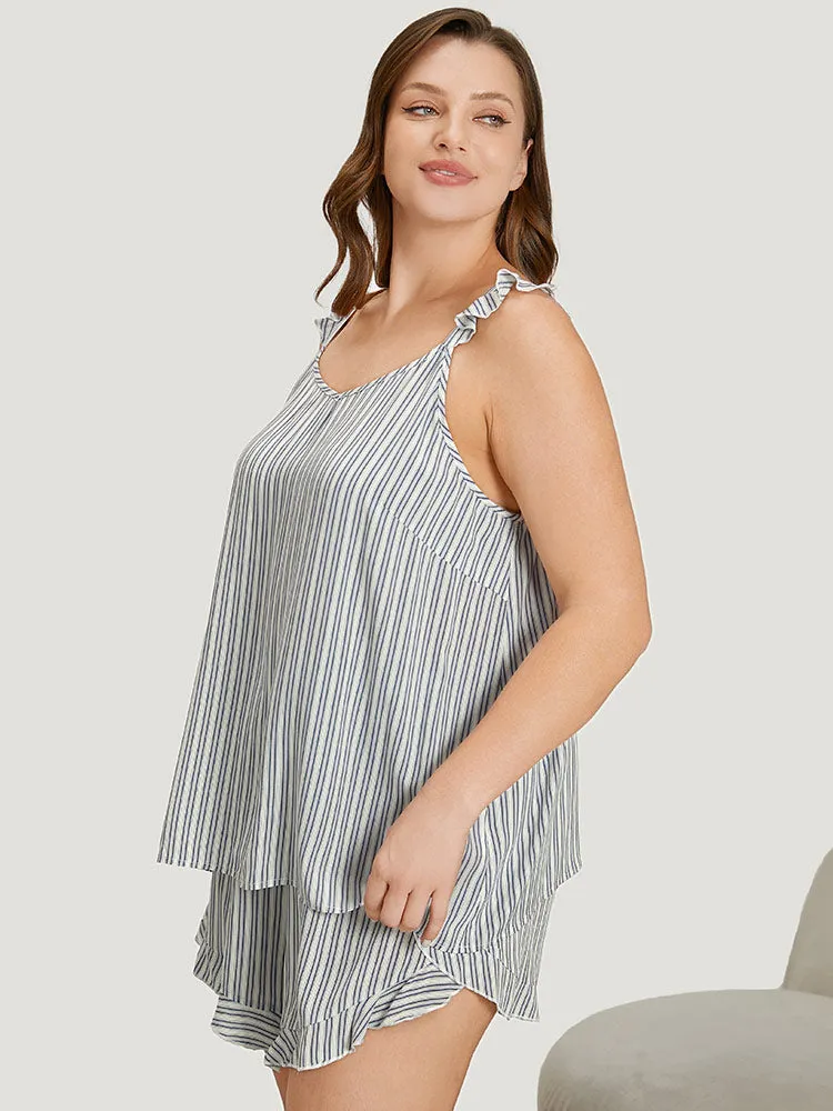 Striped Ruffle Trim Sleep Cami Top sold by Bloomchic product image thumbnail 5