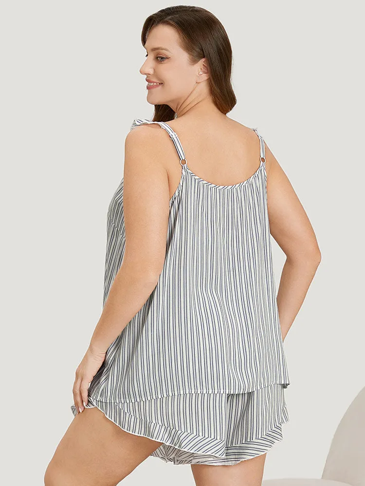 Striped Ruffle Trim Sleep Cami Top sold by Bloomchic product image thumbnail 2