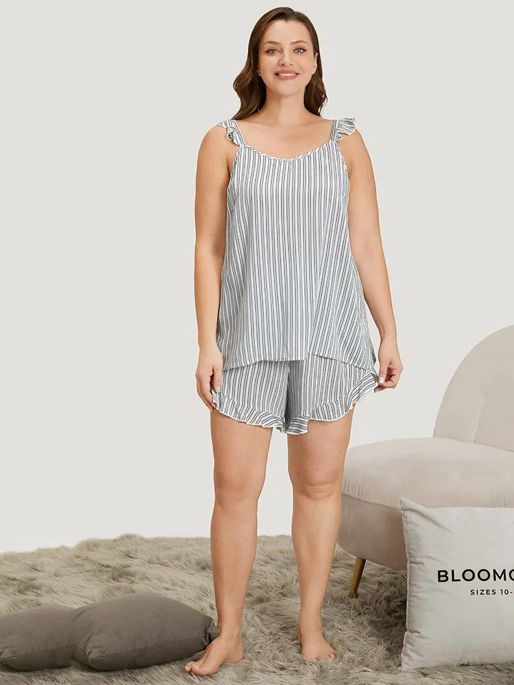 Striped Ruffle Trim Sleep Cami Top sold by Bloomchic product image thumbnail 4