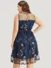 Plants Embroidered Mesh Patchwork Tank Dress sold by Bloomchic