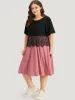 Supersoft Essentials Colorblock Contrast Guipure Lace Flutter Sleeve Dress sold by Bloomchic