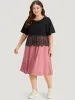 Supersoft Essentials Colorblock Contrast Guipure Lace Flutter Sleeve Dress sold by Bloomchic