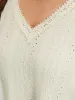 Lace Patchwork V Neck Broderie Anglaise T-shirt sold by Bloomchic
