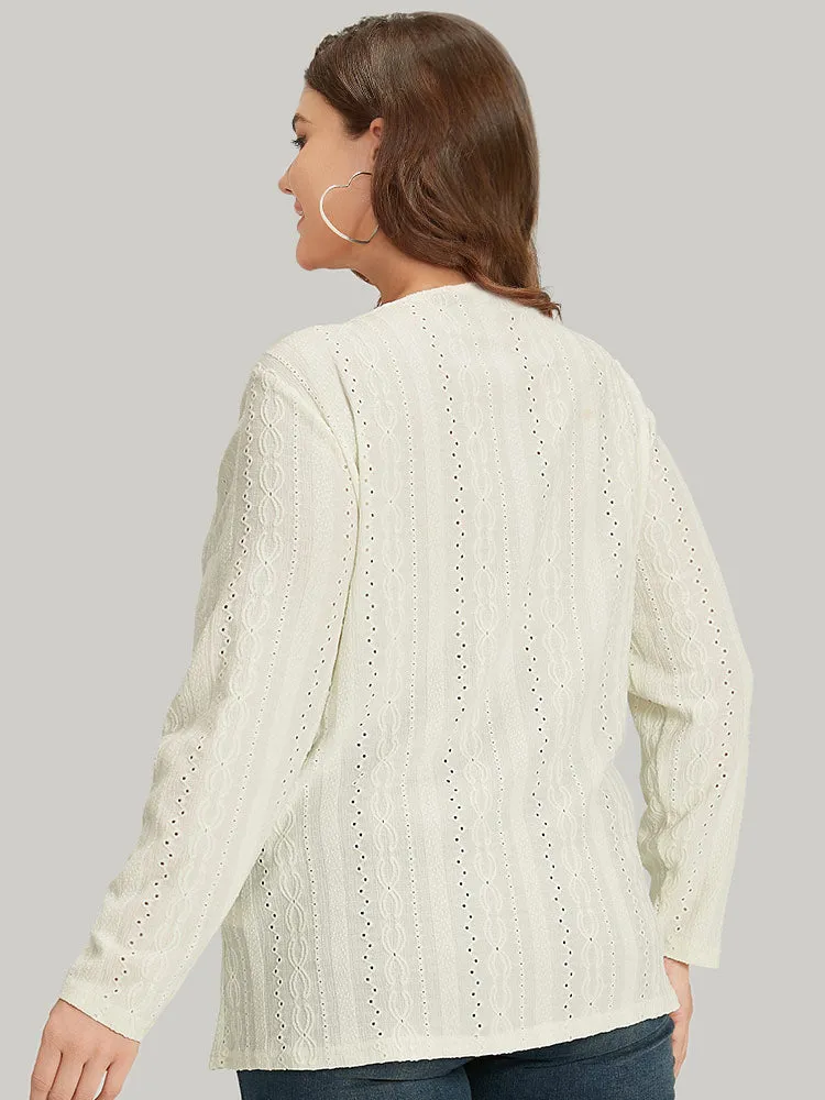 Lace Patchwork V Neck Broderie Anglaise T-shirt sold by Bloomchic product image thumbnail 3