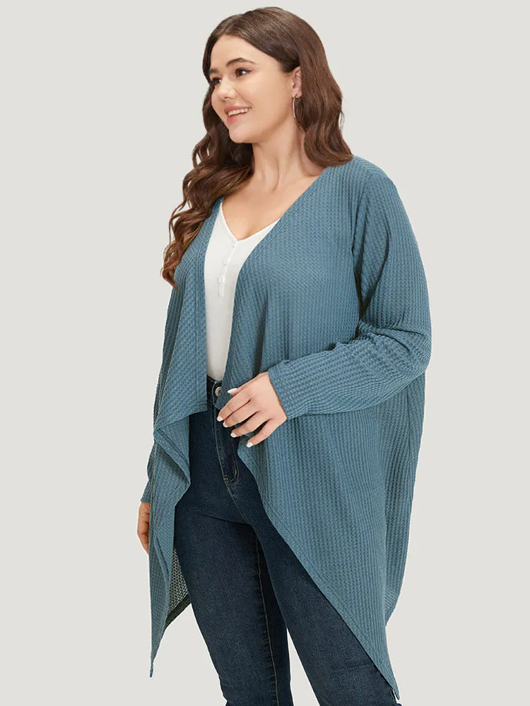 Supersoft Essentials Waffle Knit Asymmetrical Hem Kimono sold by Bloomchic product image thumbnail 3