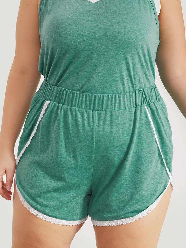 Plain Guipure Lace Wrap Side Sleep Shorts sold by Bloomchic product image thumbnail 4