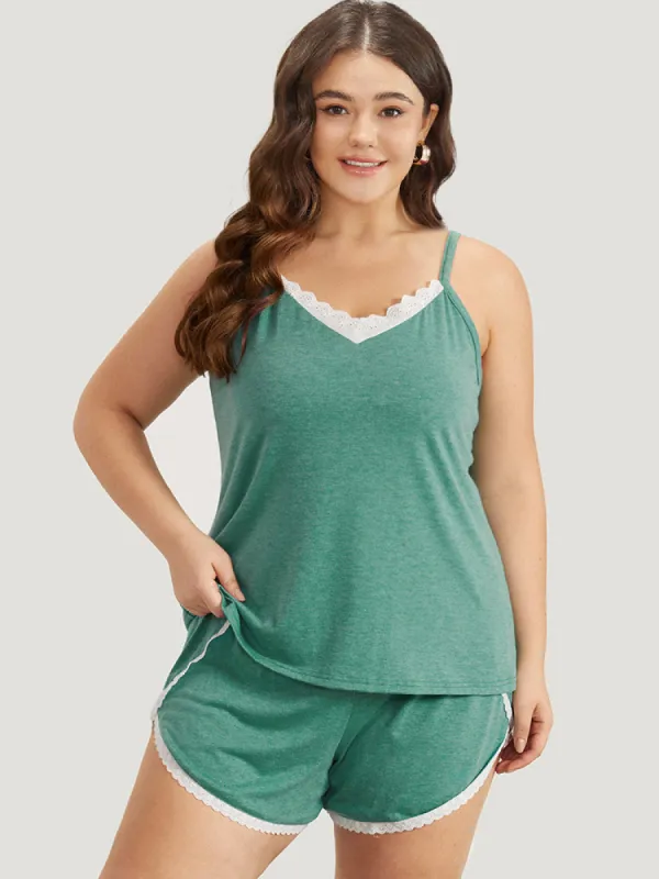 Plain Guipure Lace Sleep Cami Top sold by Bloomchic
