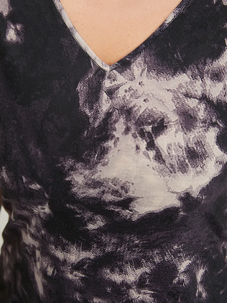 Tie Dye Backless V Neck Pocket Sleep Dress sold by Bloomchic product image thumbnail 5