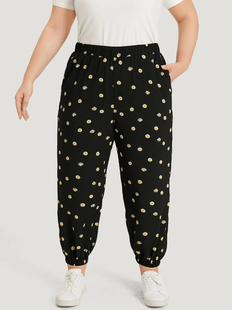 Daisy Floral Slant Pocket Ankle Pants sold by Bloomchic