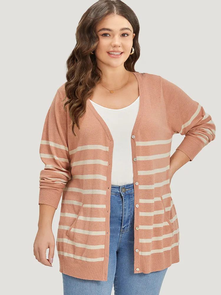 Supersoft Essentials Striped Pocket Button Through Cardigan sold by Bloomchic product image thumbnail 4