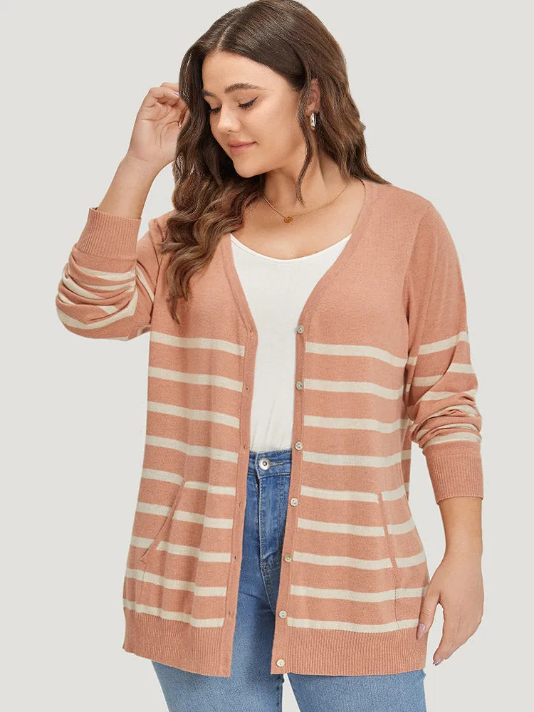 Supersoft Essentials Striped Pocket Button Through Cardigan sold by Bloomchic product image thumbnail 3