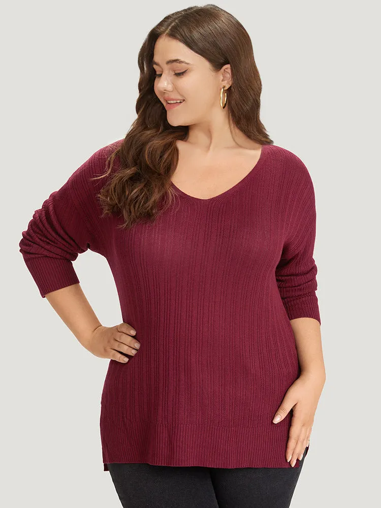 Supersoft Essentials Plain Rib Knit Split Side Pullover sold by Bloomchic product image thumbnail 4
