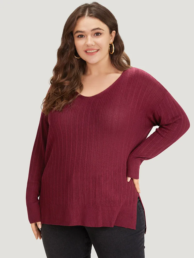 Supersoft Essentials Plain Rib Knit Split Side Pullover sold by Bloomchic product image thumbnail 5