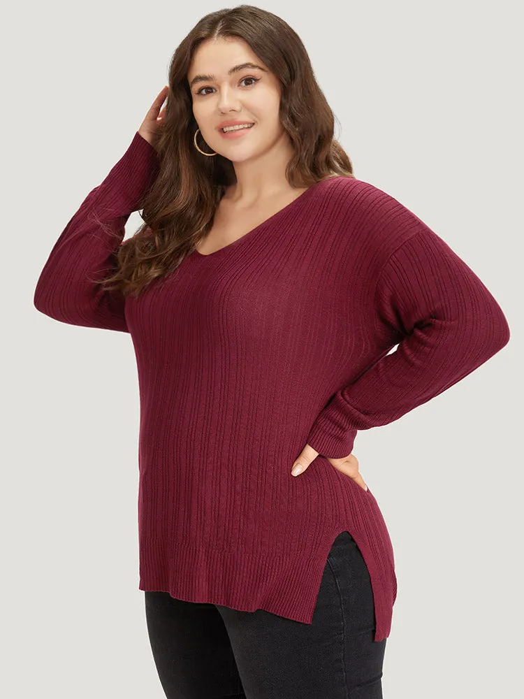 Supersoft Essentials Plain Rib Knit Split Side Pullover sold by Bloomchic product image thumbnail 3